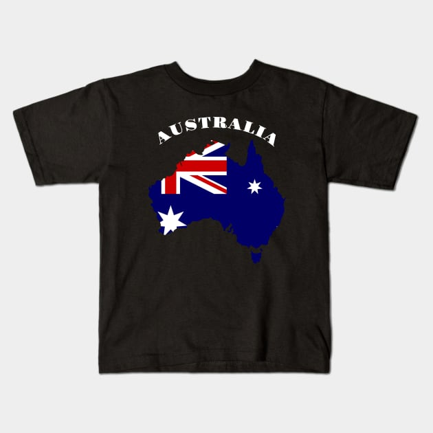 Australia Map Kids T-Shirt by TravelGiftDesign